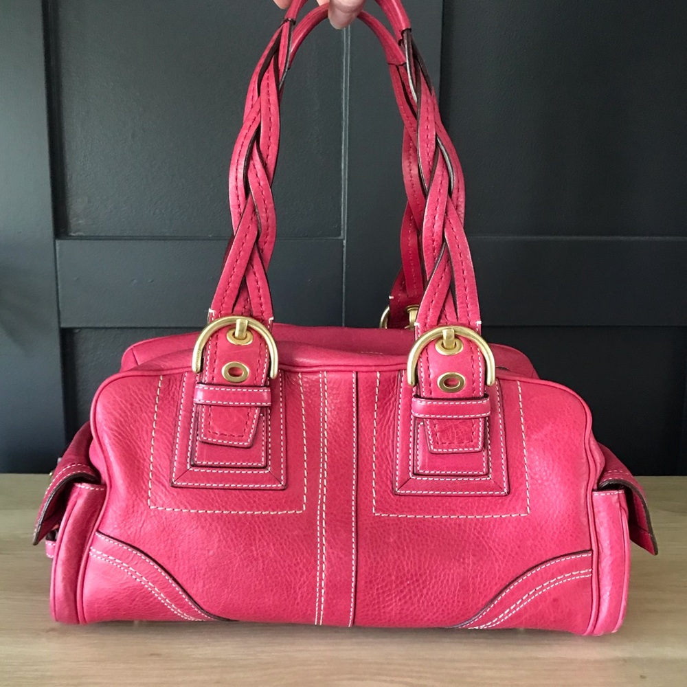 Coach Mia Vintage Leather Shoulder Bag 10048 Y2K 2006, Rare Pink, Braided Strap - Picture 15 of 16